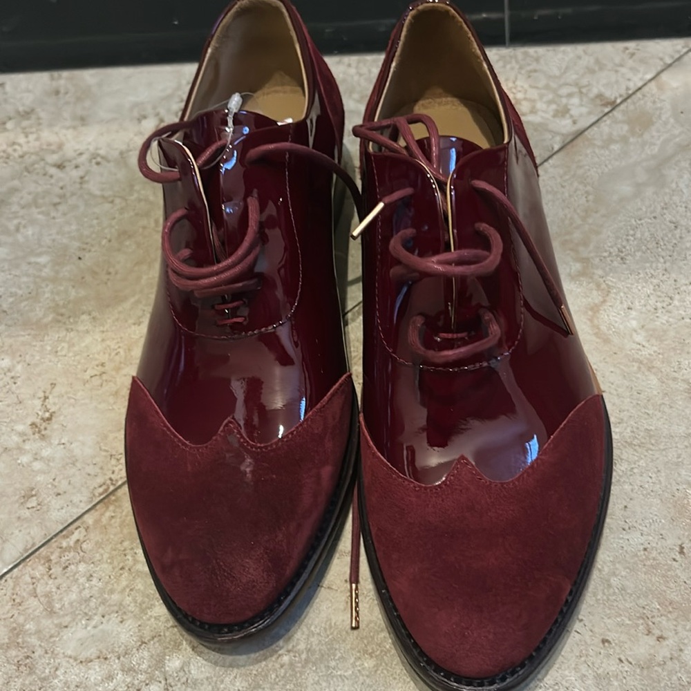 The Office Of Angela Scott Evans wing tip Oxford Maroon | 37 US 7